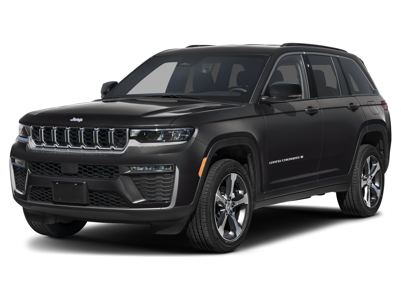 2026 Jeep Grand Cherokee Limited in Diamond Black Crystal Pearlcoat — front three-quarter view