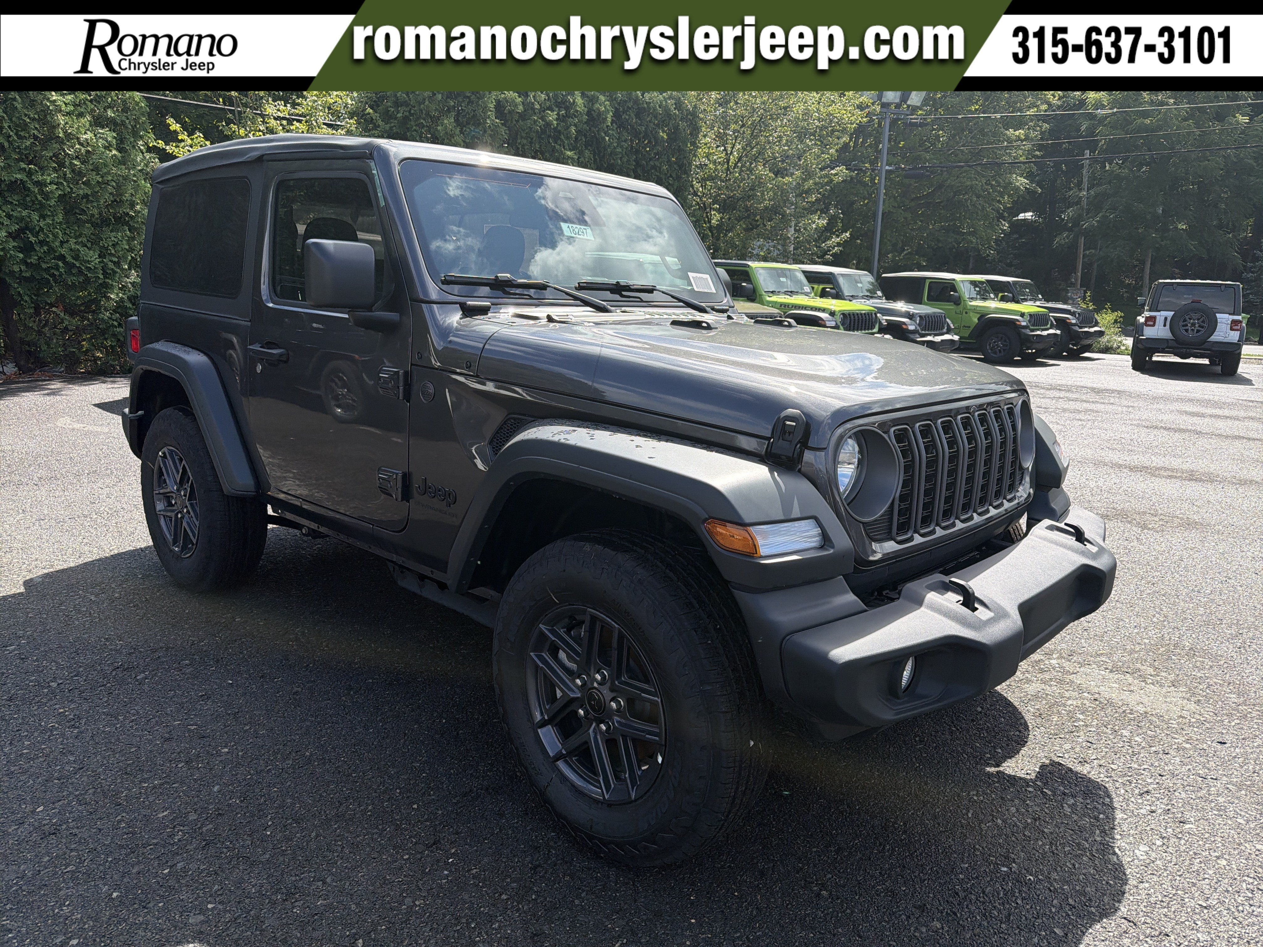 2026 Jeep Wrangler Sport S in Granite Crystal Metallic Clearcoat — front three-quarter view