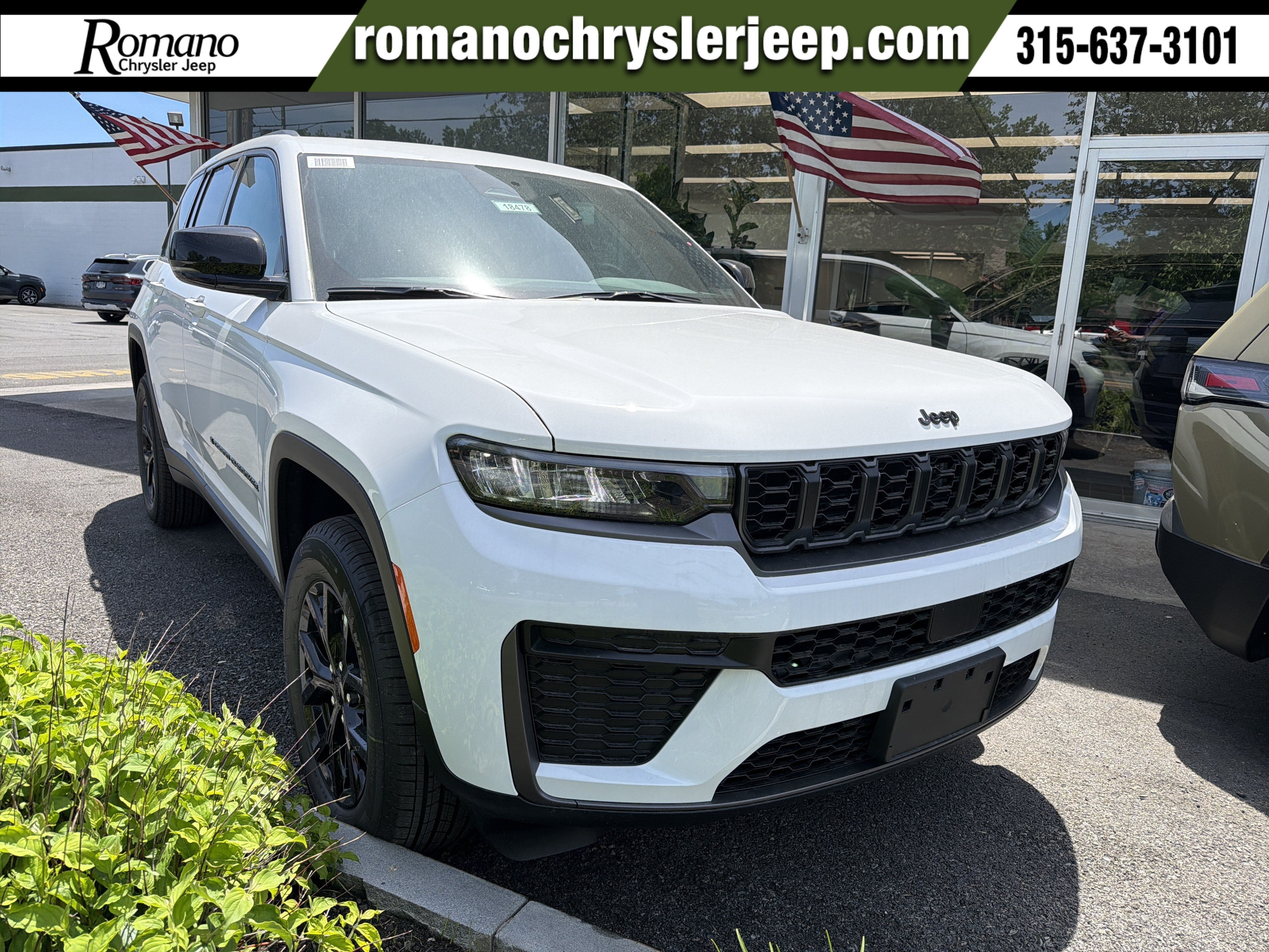 2026 Jeep Grand Cherokee Laredo Altitude in Bright White Clearcoat — front three-quarter view