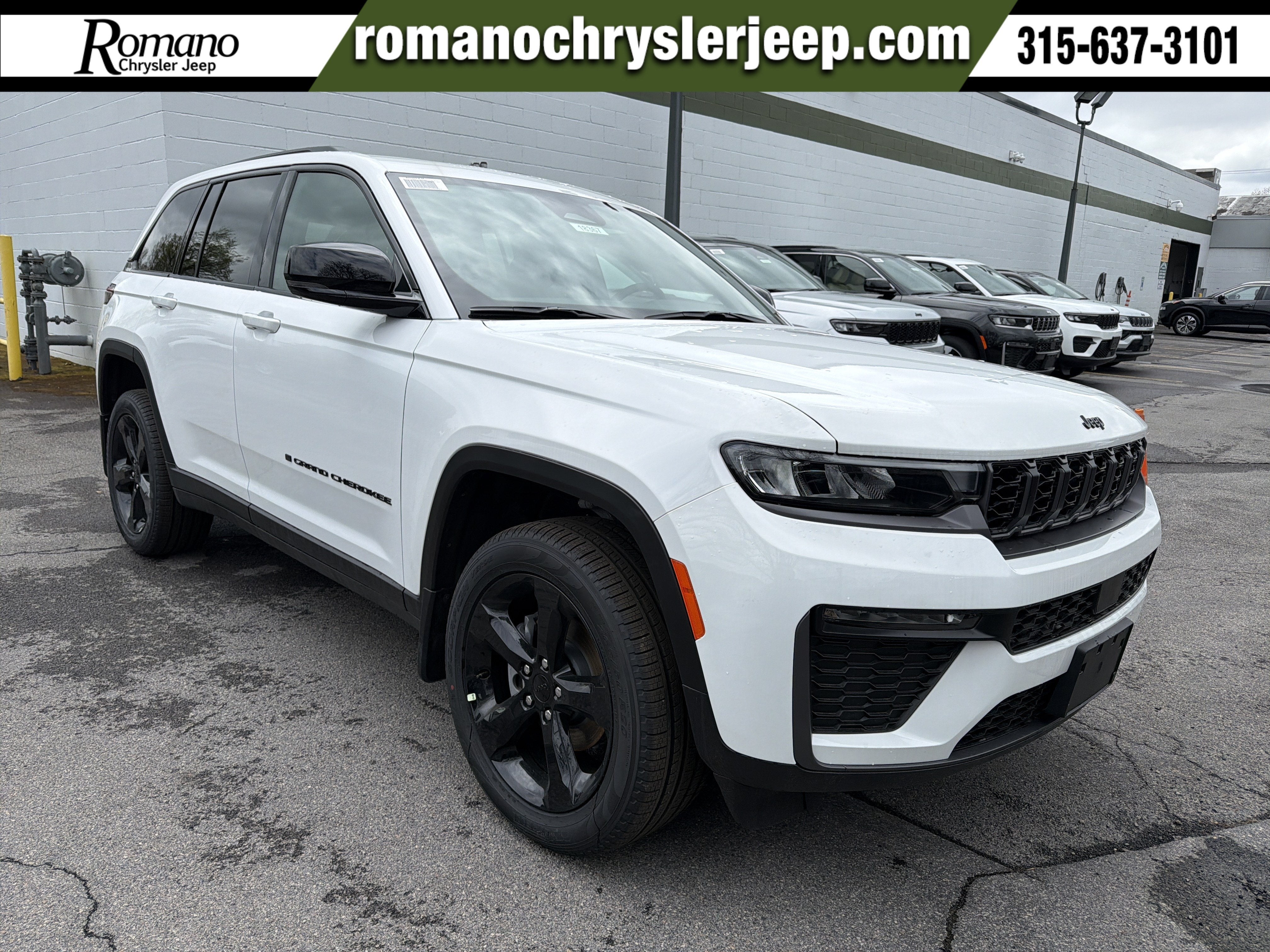 2026 Jeep Grand Cherokee Limited in Bright White Clearcoat — front three-quarter view