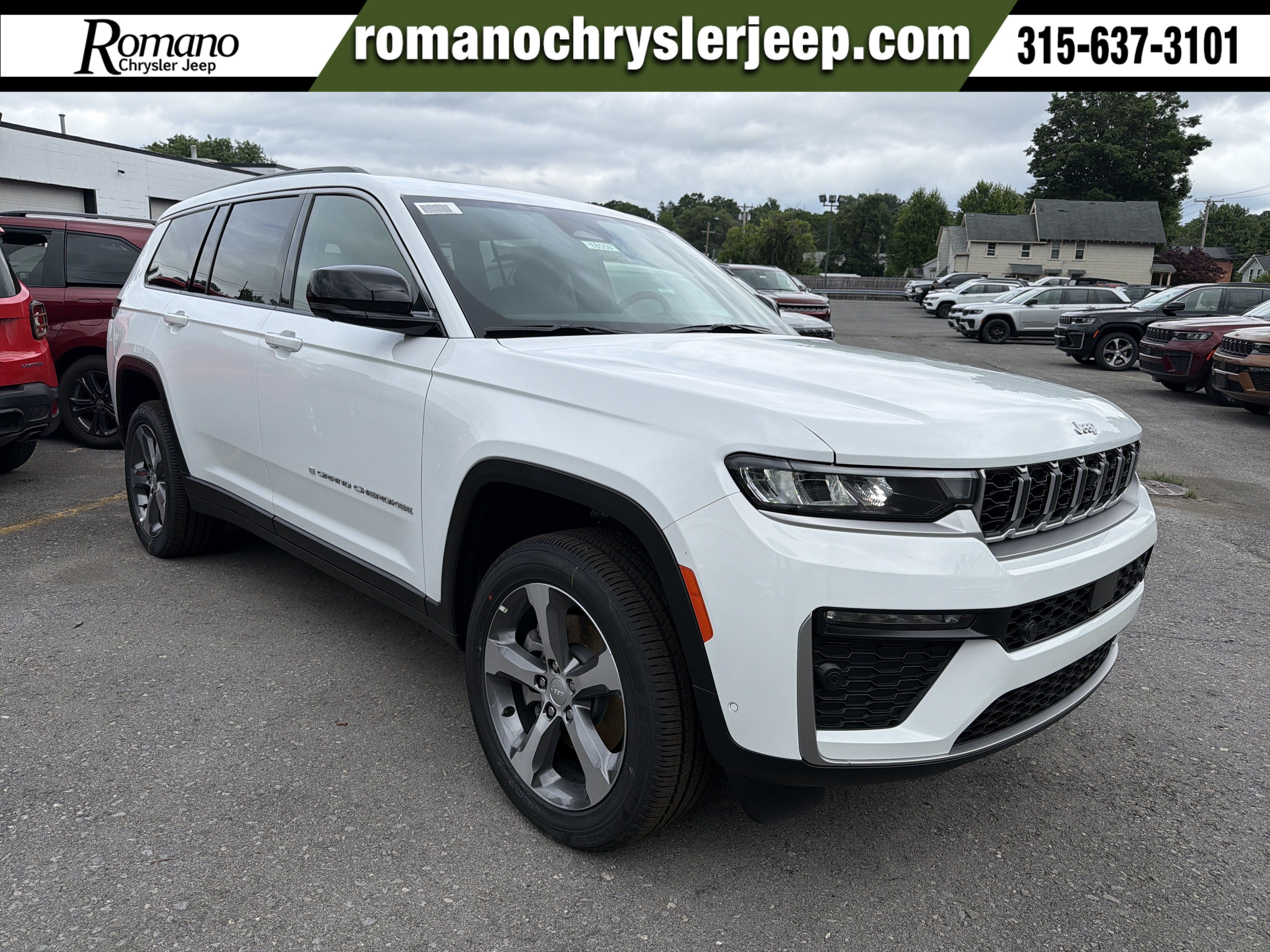 2026 Jeep Grand Cherokee L Limited in Bright White Clearcoat — front three-quarter view