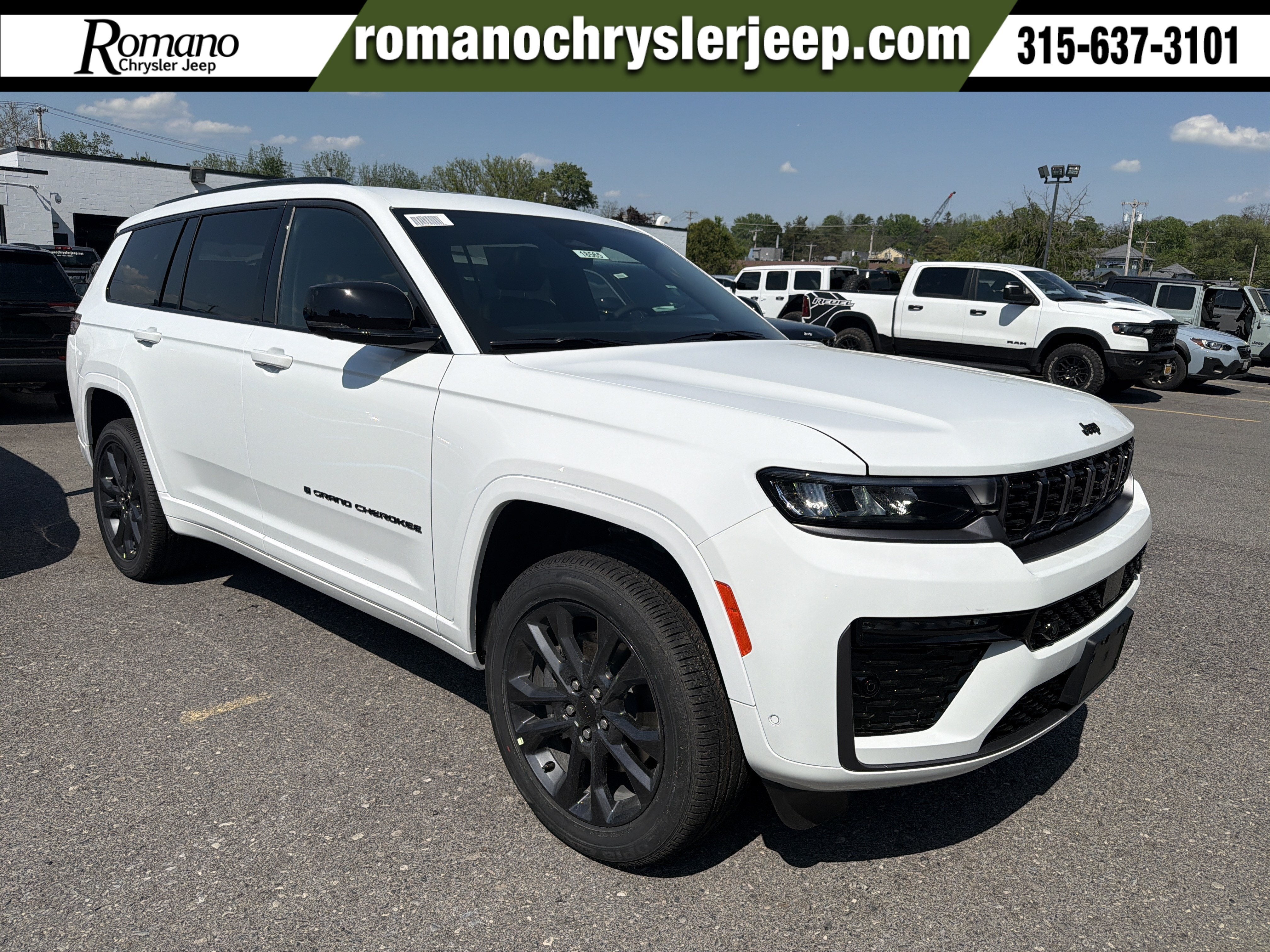 2026 Jeep Grand Cherokee L Limited Reserve in Bright White Clearcoat — front three-quarter view