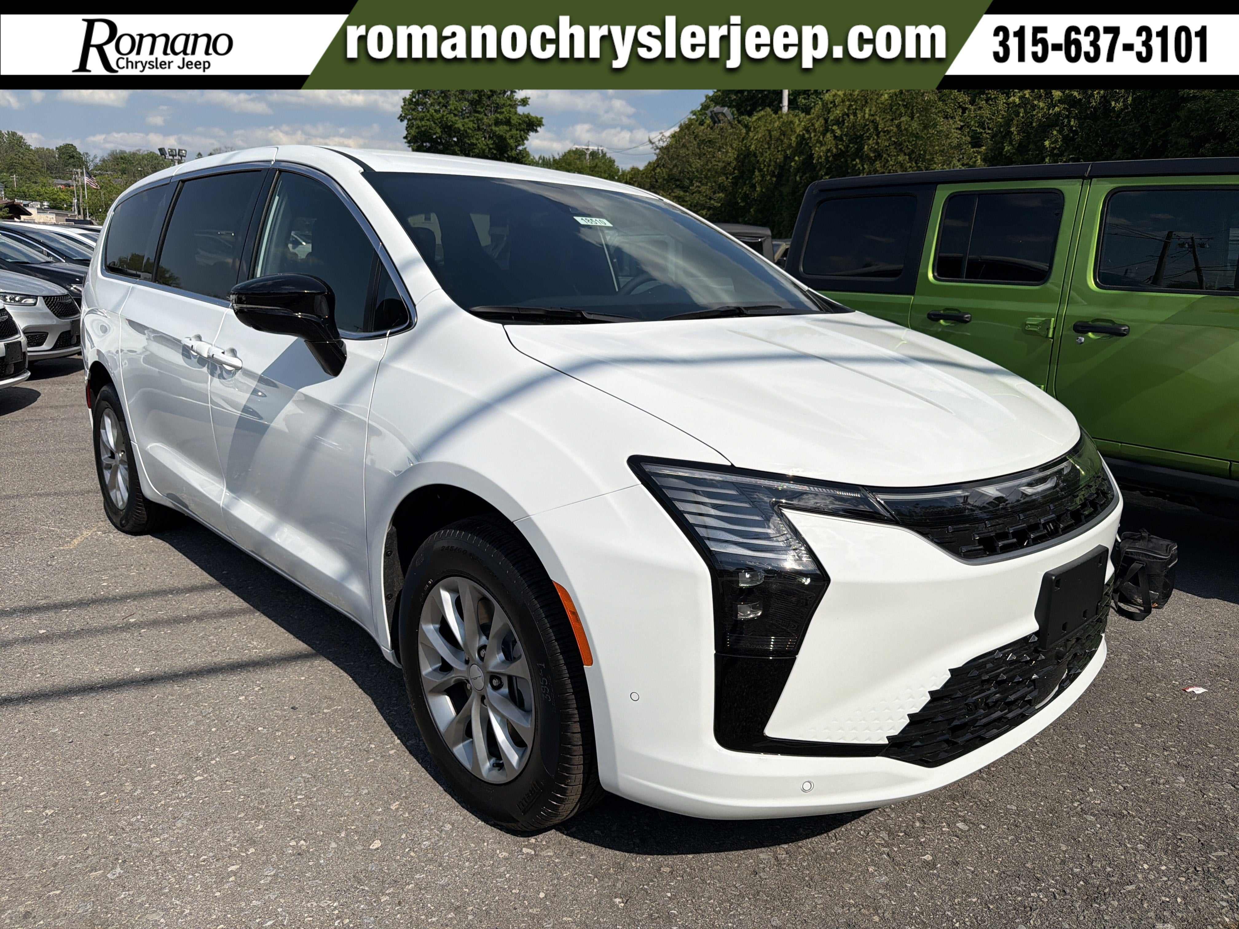2027 Chrysler Pacifica Select AWD in Bright White Clearcoat — front three-quarter view