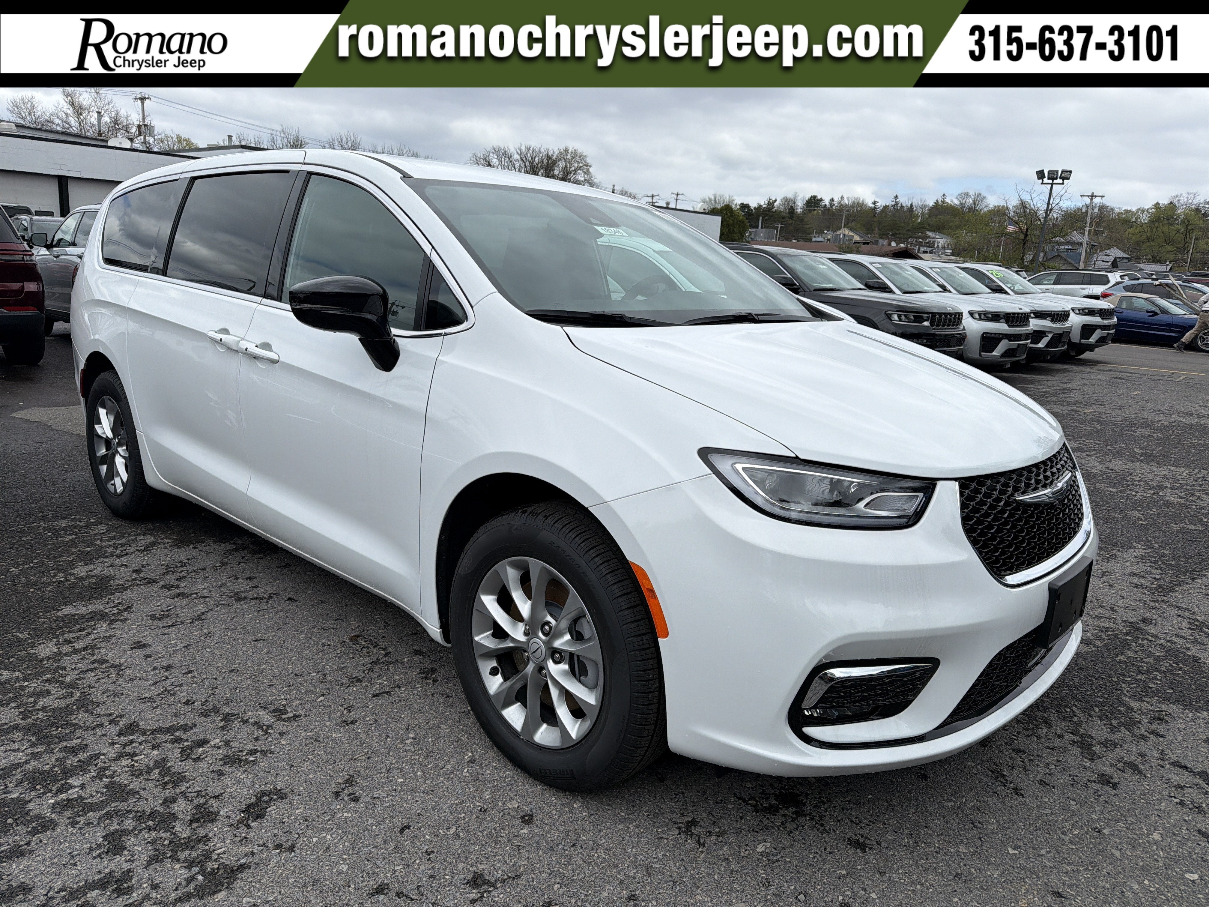 2026 Chrysler Pacifica Select AWD in Bright White Clearcoat — front three-quarter view
