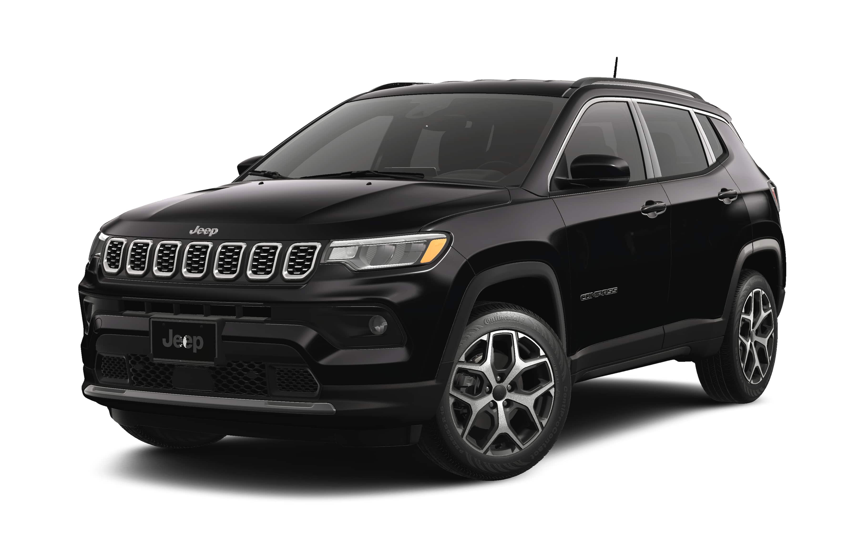 2026 Jeep Compass COMPASS LIMITED 4X4 in Diamond Black Crystal Pearl-Coat Exterior Paint — front three-quarter view