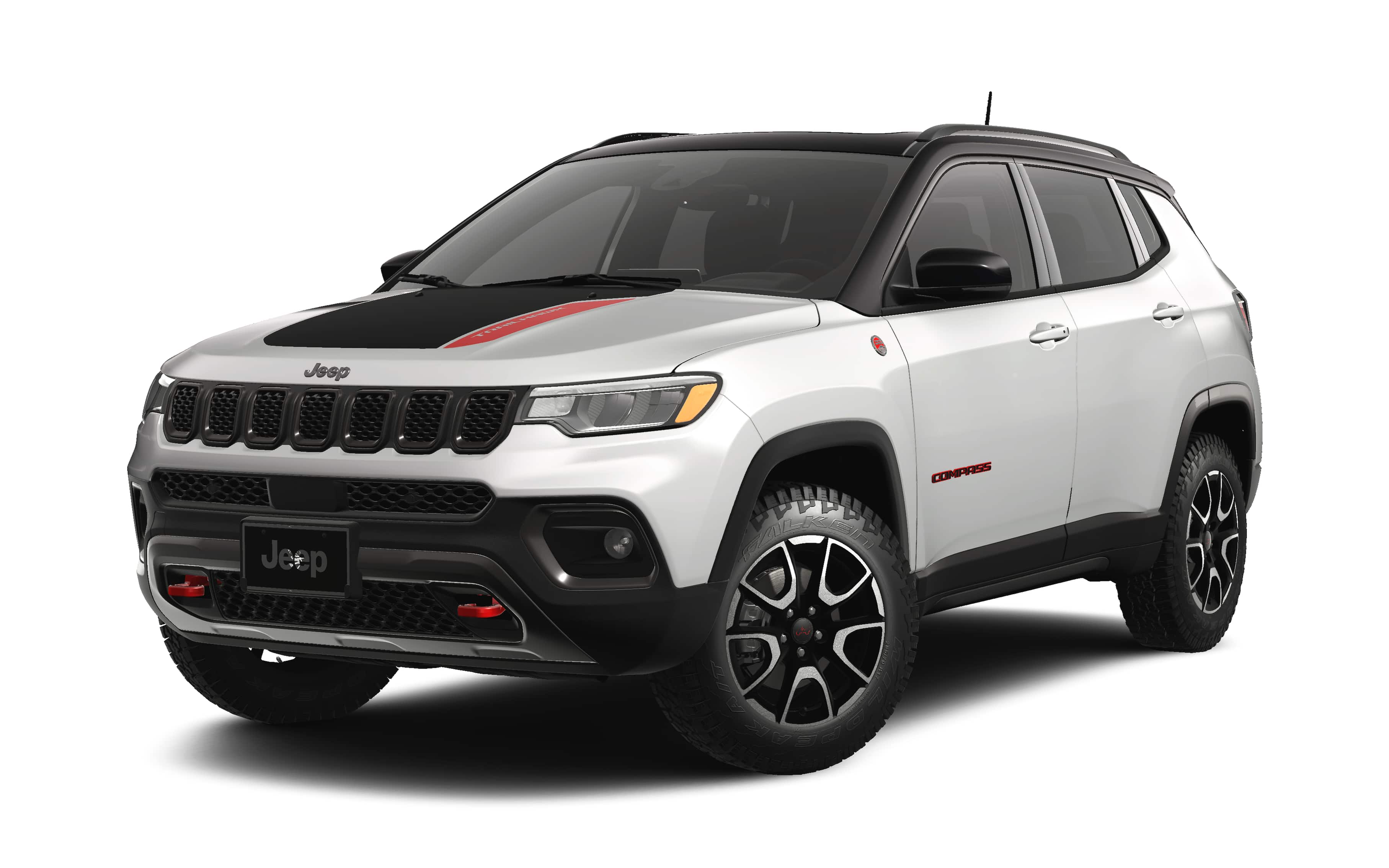 2026 Jeep Compass COMPASS TRAILHAWK 4X4 in Bright White Clear-Coat Exterior Paint — front three-quarter view